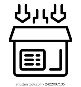 Loading parcel icon outline vector. Mover cargo box. Auto load