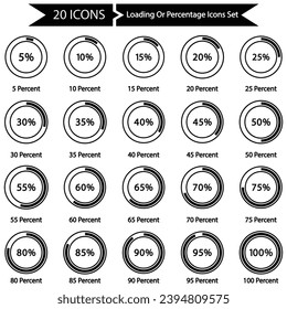 Juego De Iconos De Carga O Porcentaje