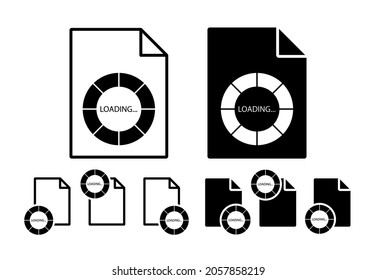 Loading in pie vector icon in file set illustration for ui and ux, website or mobile application