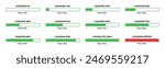Loading please wait progress bar set with 0-100% in green color. Percentage loading bar infographic icon set 0-100% in blue color. Set of percentage loading bar 10%, 20%, 70, 90%, 100% slider.