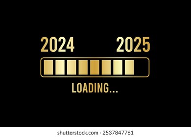 Loading process ahead of new year 2025. Symbol of new year 2025 celebration. Creative festive banner with trendy design.