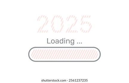 loading process ahead new year 2025 vector design.Vector illustration