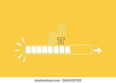 Loading process ahead of new year 2026. Symbol of new year 2026 celebration