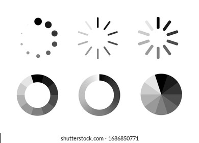 Loading process bar vector isolated elements on white backgroud. Vector loading processing signs. Process bar indicators. EPS 10