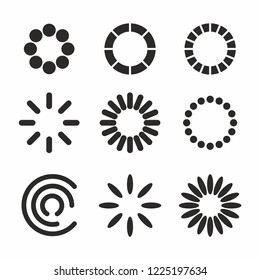 Loading process circular icon set vector. Web icon