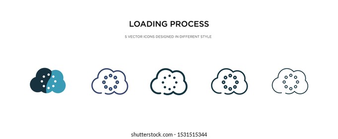 loading process icon in different style vector illustration. two colored and black loading process vector icons designed in filled, outline, line and stroke style can be used for web, mobile, ui