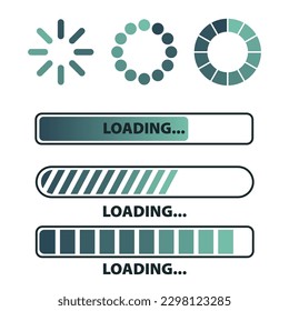 Loading process icon, loading status bar round buffer download progress and line uploading