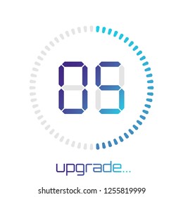 Loading process screen. Application update. System software upgrade concept, loading bar. The concept of the Loading process. Application update. Design element for your works. Vector illustration.
