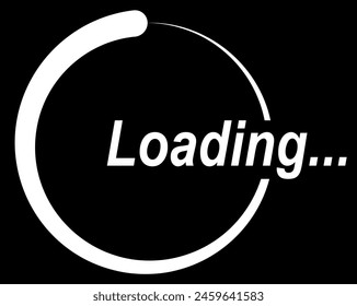 Loading process screen. Vector illustration on dark background
