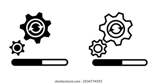 Loading process set icon on white background