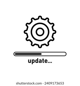 Loading process. System update icon. App progress icon update concept for graphic and web design. System update icon.