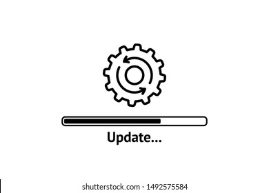 Loading Process. Update System Icon. Concept Of Upgrade Application Progress Icon For Graphic And Web Design. Upgrade Update System Icon.