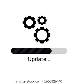 Loading process. Update system icon. Upgrade application progress icon, for graphic and web design. Installation or software.