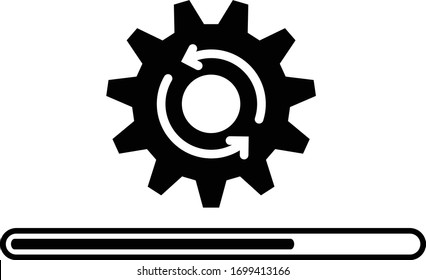 Loading process. Update system icon. Concept of upgrade application progress icon for graphic and web design. Upgrade Update system icon.