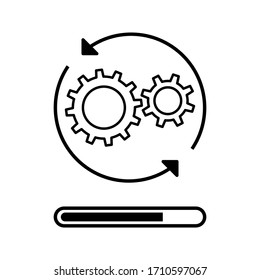 Loading process. Update system icon. Concept of upgrade application progress icon for graphic and web design on white background