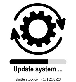 Loading Process. Update System Icon. Concept Of Upgrade Application Progress Icon For Graphic And Web Design. Upgrade Update System Icon. Vector Illustration.  Editable, Eps 10.