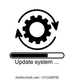 Ladevorgang. Aktualisieren Sie das Symbol des Systems. Konzept für das Upgrade von Anwendungs-Fortschrittssymbol für Grafik und Web-Design. Aktualisieren Sie das Symbol des Systems. Vektorillustration.  editierbar, eps10.