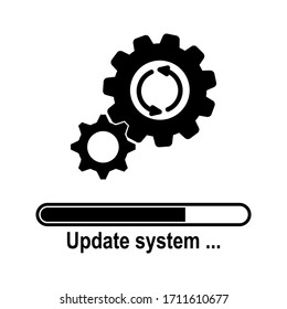 Ladevorgang. Aktualisieren Sie das Symbol des Systems. Konzept für das Upgrade von Anwendungs-Fortschrittssymbol für Grafik und Web-Design. Aktualisieren Sie das Symbol des Systems. Vektorillustration.  editierbar, eps10.