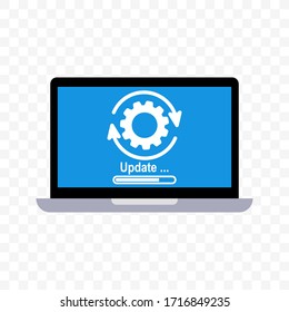 Loading process. Update system icon. Concept of upgrade application progress icon for graphic and web design. Upgrade Update system icon. vector illustration.  editable, eps 10.