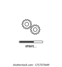 Loading process. Update system icon. Concept of upgrade application progress icon