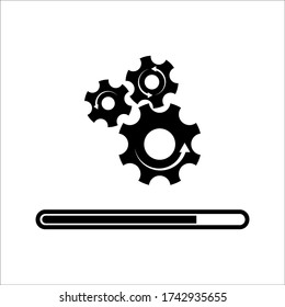 Loading process. Update system icon. Concept of upgrade application progress icon for graphic and web design on white background