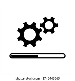 Loading process. Update system icon. Concept of upgrade application progress icon for graphic and web design on white background