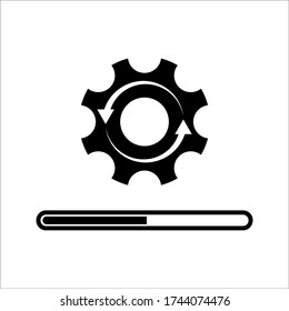 Loading process. Update system icon. Concept of upgrade application progress icon for graphic and web design on white background