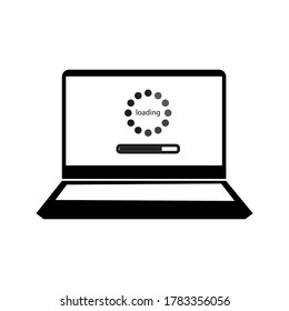 Loading process. Update system icon. Concept of upgrade application progress icon for graphic and web design on white background