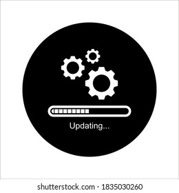 Loading process. Update system icon. Concept of upgrade application progress icon for graphic and web design on white background