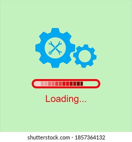 Loading process. Update system icon. Concept of upgrade application progress icon for graphic and web design on white background. color editable