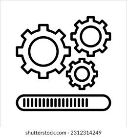 Loading process. Update system icon. Concept of upgrade application progress icon for graphic and web design. vector illustration on white background