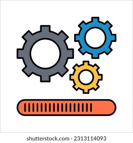 Loading process. Update system icon. Concept of upgrade application progress icon for graphic and web design. vector illustration on white background