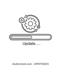 Loading process. Update system icon. Concept of upgrade application progress icon for graphic and web design. Upgrade Update system icon. Vector