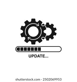 Loading process. Update system icon. Concept of upgrade application progress icon for graphic and web design. Upgrade Update system icon.