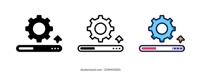 Proceso de carga. Icono del sistema del Actualizar. Concepto de icono de progreso de aplicación Mejorar para gráfico y Diseño web. Icono del sistema del Actualizar Mejorar.