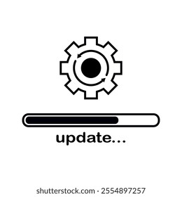 Loading process. Update system icon. Concept of upgrade application progress icon for graphic and web design. Upgrade Update system icon.