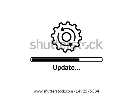 Loading process. Update system icon. Concept of upgrade application progress icon for graphic and web design. Upgrade Update system icon.