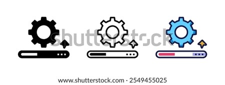 Loading process. Update system icon. Concept of upgrade application progress icon for graphic and web design. Upgrade Update system icon.