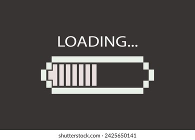 Loading progress bar. Black scale.