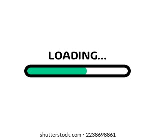 Loading progress bar. Download progress logo design. Modern green loading bar vector design and illustration.
