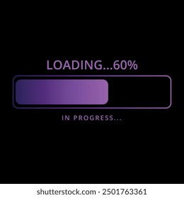 Loading progress bar. Download process. Conceptual technology. Vector illustration of loading bar at 60%.