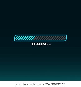 Carregando o design do ícone da barra de progresso para a interface da Web isolada no plano de fundo azul-turquesa de gradiente.	
