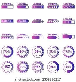 loading progress bar icon, load sign green vector illustration. System software update and upgrade concept. Vector illusion EPS 10