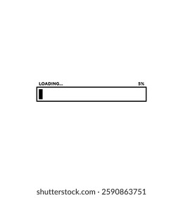 Loading Progress Bar Icon Vector Template