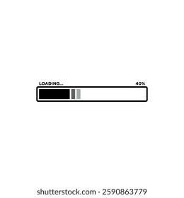 Loading Progress Bar Icon Vector Template