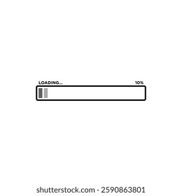 Loading Progress Bar Icon Vector Template