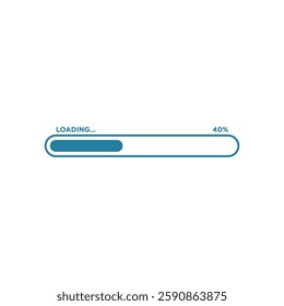 Loading Progress Bar Icon Vector Template