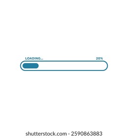 Loading Progress Bar Icon Vector Template