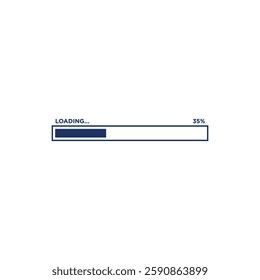 Loading Progress Bar Icon Vector Template