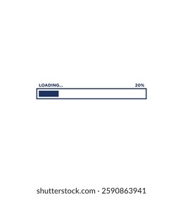 Loading Progress Bar Icon Vector Template